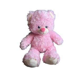 Build A Bear Workshop Pink Cuddles Teddy Bear Plush 16" Heart Nose